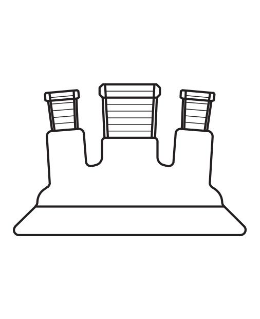 Reaktör için, Üç boyunlu kapak